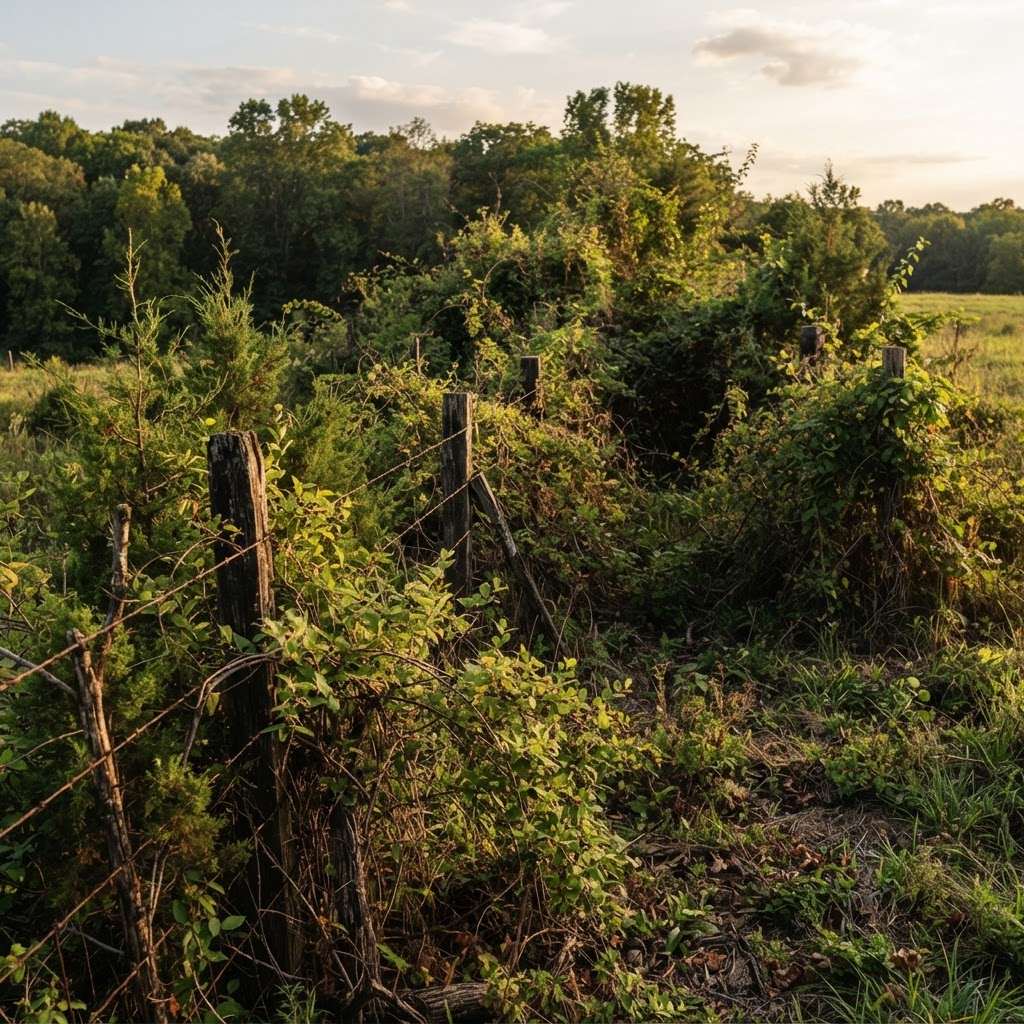 Fence line before clearing